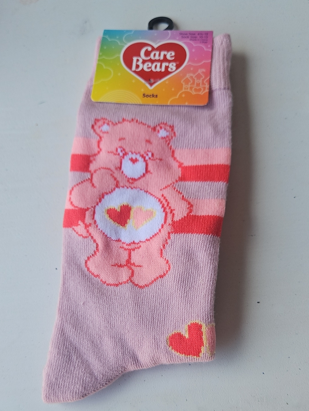 Care Bears Pink & Coral Heart Bear Kids Socks